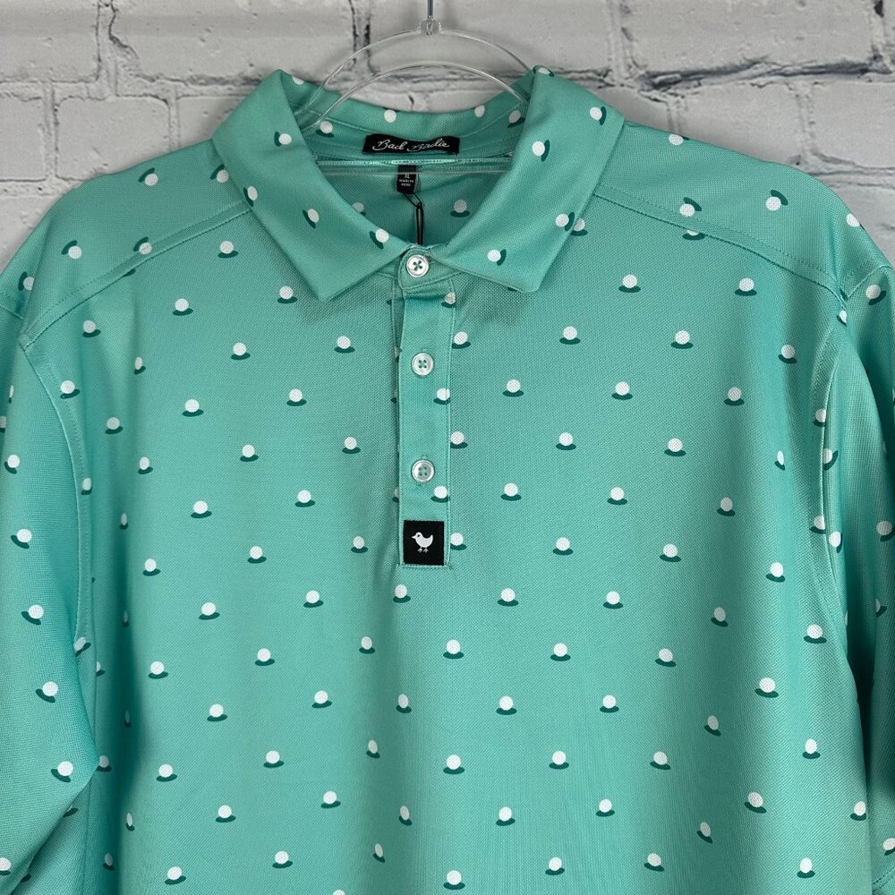 Bad Birdie Men's Aim Point Tech Performance Pique Polo, Size XL, Dusty Jade - Picture 3 of 13